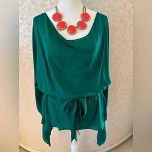 Haute Hippie Emerald Green 100% Silk Blouse